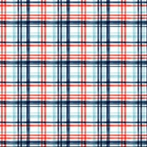 (extra small scale) Red and blue watercolor plaid (blue) LAD19BS