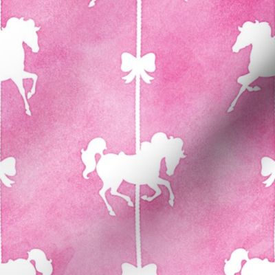 Carousel Stripes Pattern on Pink Watercolor