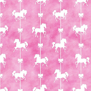 Carousel Stripes Pattern on Pink Watercolor