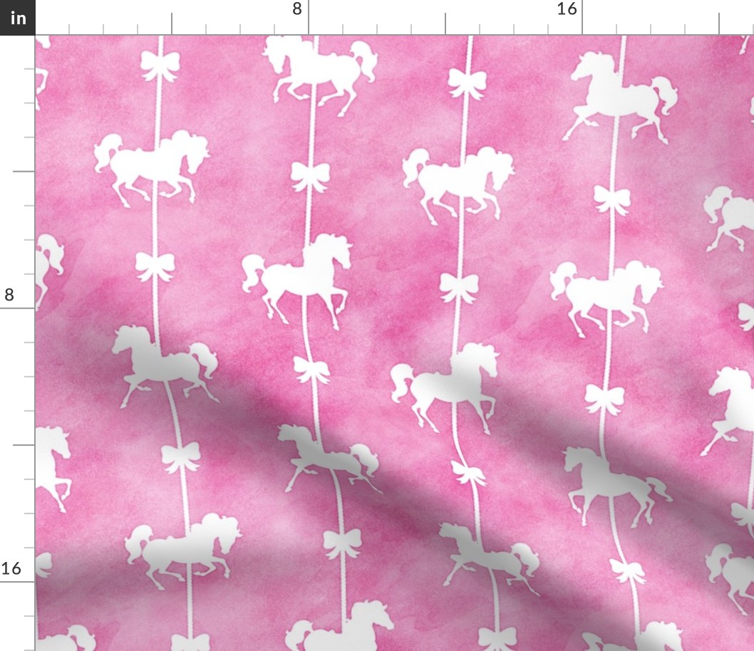 Carousel Stripes Pattern on Pink Watercolor