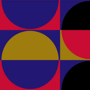 The Purple the Red the Gold and the Black - Half Drop Half Circles