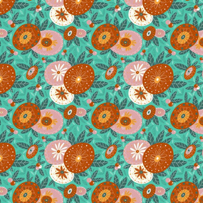 '60s Florals turquoise