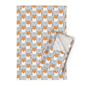Small scale // Kawaii Cuddly Foxy Ice Creams // fox popsicles on pale blue background 