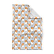 Small scale // Kawaii Cuddly Foxy Ice Creams // fox popsicles on pale blue background 