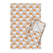 Small scale // Kawaii Cuddly Foxy Ice Creams // fox popsicles on light grey background 