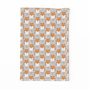Small scale // Kawaii Cuddly Foxy Ice Creams // fox popsicles on light grey background 