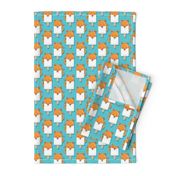 Small scale // Kawaii Cuddly Foxy Ice Creams // fox popsicles on blue background 