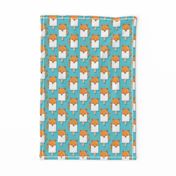 Small scale // Kawaii Cuddly Foxy Ice Creams // fox popsicles on blue background 