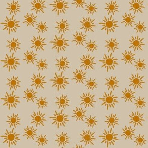 sun sunflower - small scale tan background