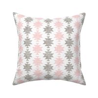 modern aztec || woven neutrals - pink on white C19BS