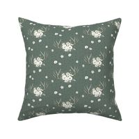 4" Rustic Lodge Florals // Corduroy Green