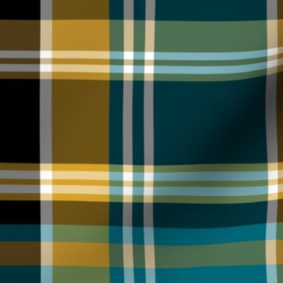 The Gold the Black and the Teal: Plaid with White