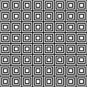 Concentric Squares White On Black 1:1