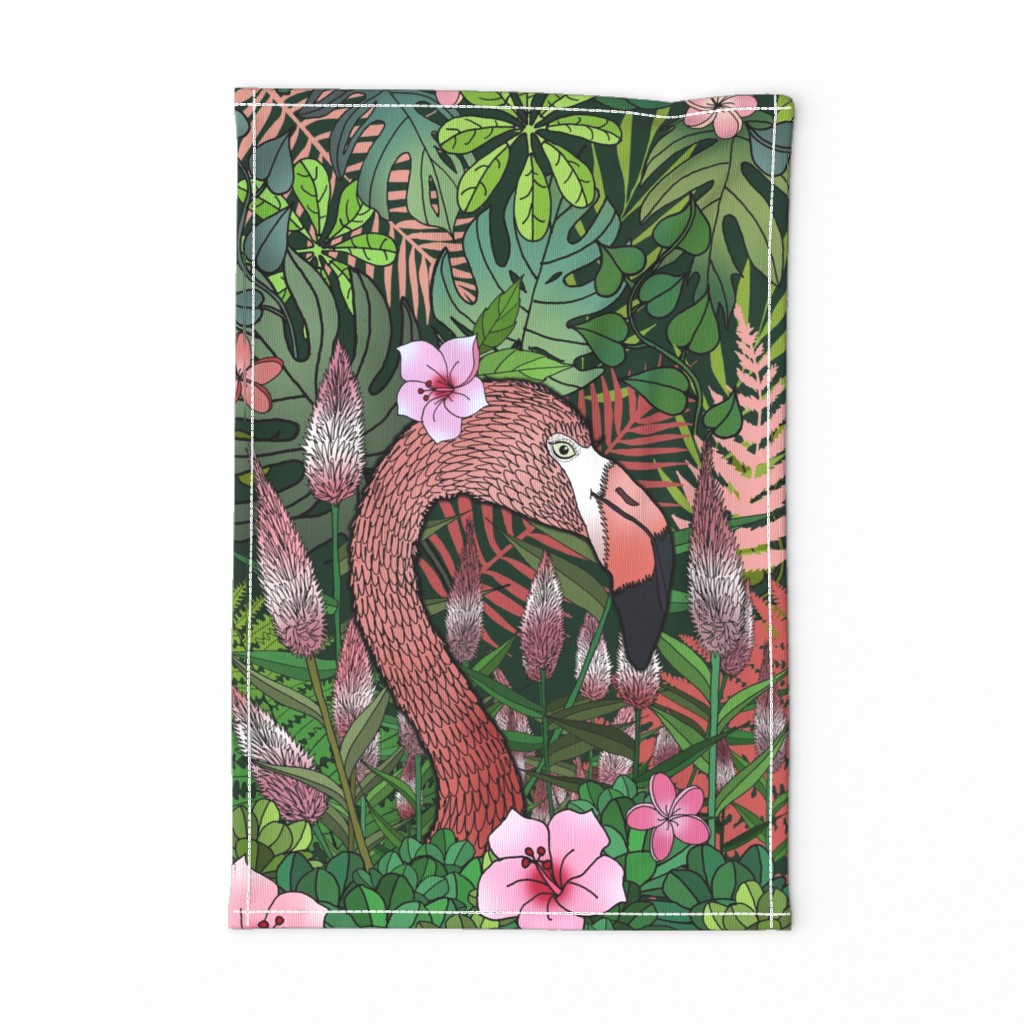 Florencia the Flamingo in her Forest Full of Florals