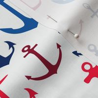 Anchors in Reds and Blues on White