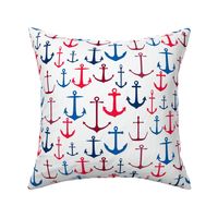 Anchors in Reds and Blues on White