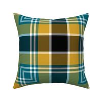 The Gold the Black and the Teal: Square Plaid