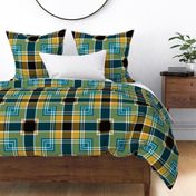 The Gold the Black and the Teal: Square Plaid