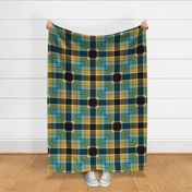 The Gold the Black and the Teal: Square Plaid