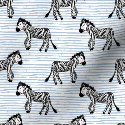 4" Zebras Blue Stripes