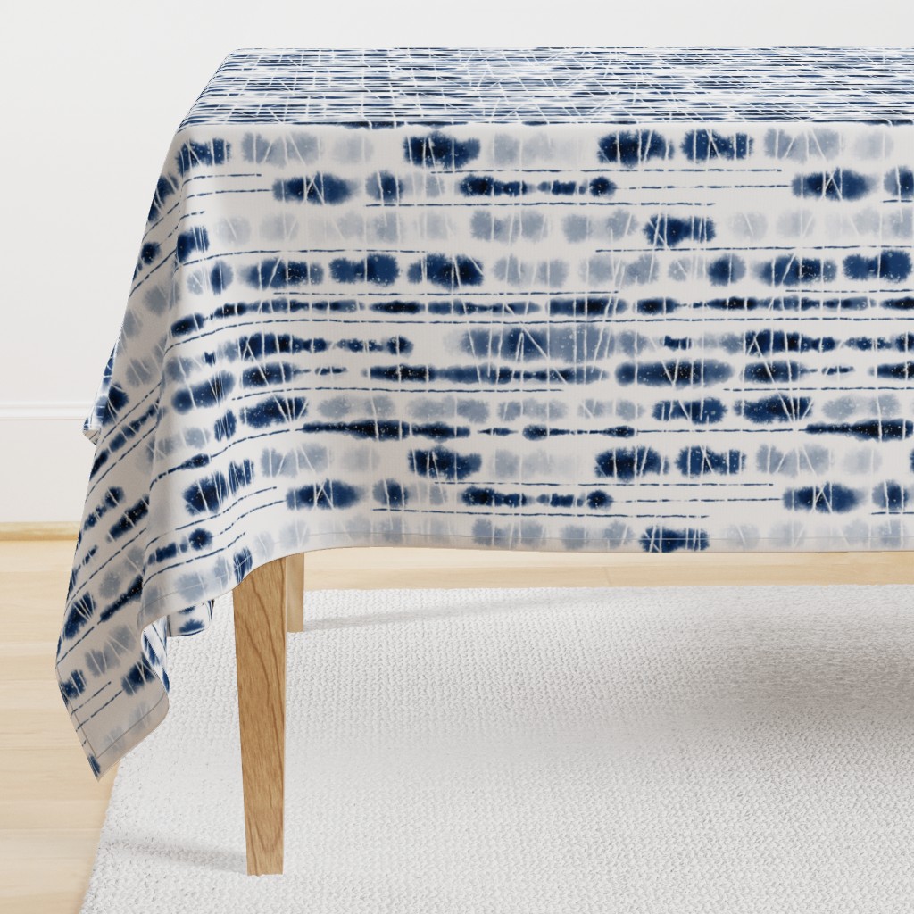 Shibori Indigo Stripes Large Scale by Angel Gerardo