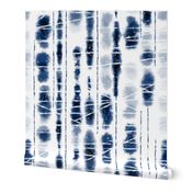 Shibori Indigo Stripes Large Scale by Angel Gerardo