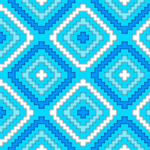 Kilim, 3D Cutout, Blue