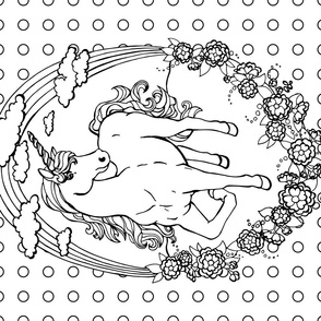 Coloring Book Unicorn Scene by ArtfulFreddy