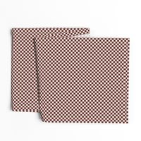 ★ CHECKER ★ Burgundy and White (Ecru) – 1/3 inch / Collection : On fire -Burning Prints