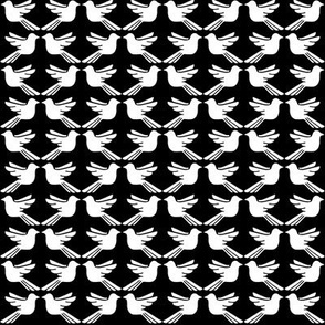 Bird Lattice Black and White small scale