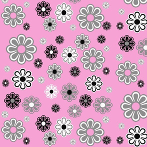 Pink 2 Flower Power Retro