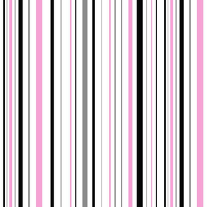 Pink, black and white skinny stripe