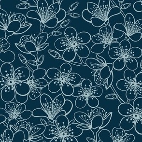Dark cyan floral pattern