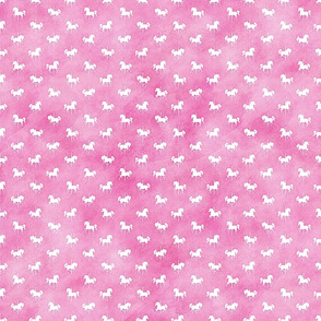 Micro Carousel Horses Pattern on Pink Watercolor