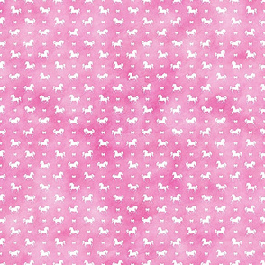 Micro Horses and Bows Pattern on Pink Watercolor