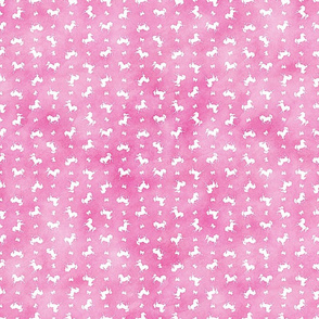 Micro Ditsy Horses and Bows Pattern on Pink Watercolor