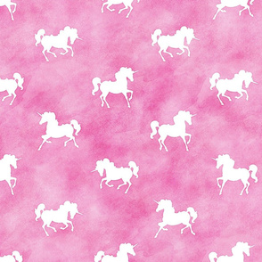 Unicorn Pattern on Pink Watercolor