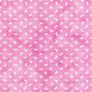 Micro Ditsy Unicorn Pattern on Pink Watercolor