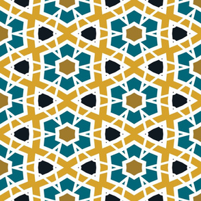 The Gold the Black and the Teal - Hexagon Stars