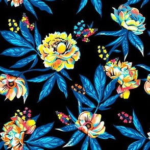 Garden Floral - Black/Bright