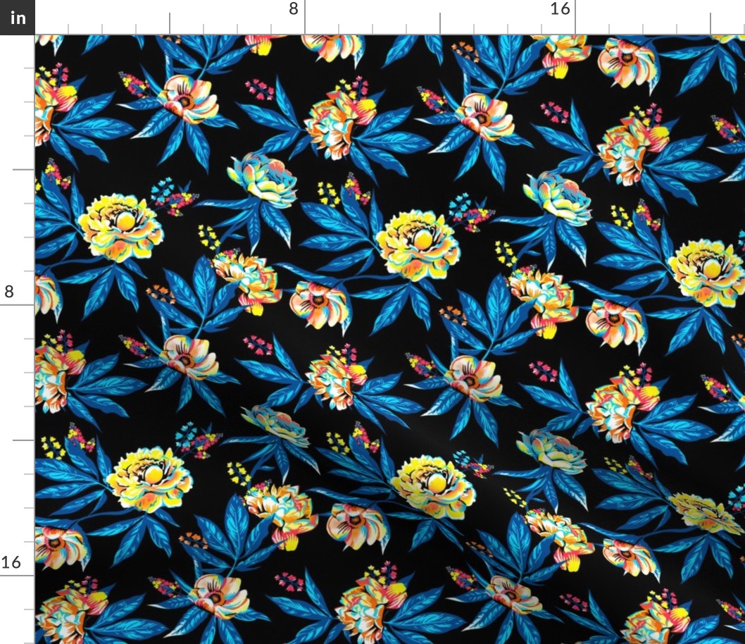 Garden Floral - Black/Bright