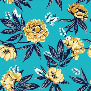 Garden Floral - Turquoise