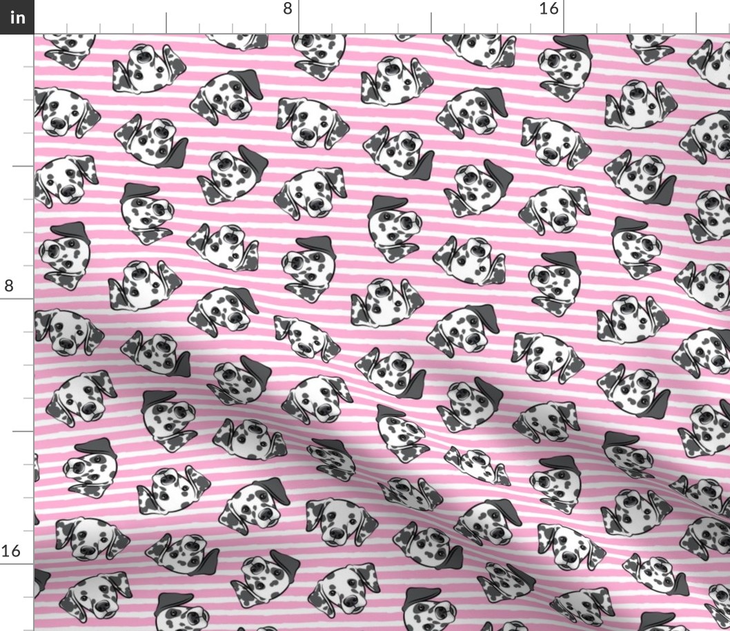 Dalmatians - bubble gum pink stripes - LAD19