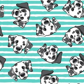 Dalmatians - teal stripes - LAD19