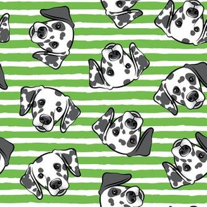 Dalmatians - green stripes - LAD19