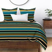 The Gold the Black and the Teal: Horizontal Stripes with White