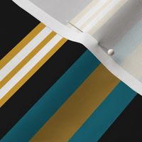 The Gold the Black and the Teal: Horizontal Stripes with White