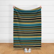 The Gold the Black and the Teal: Horizontal Stripes with White