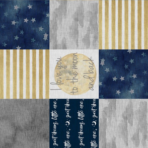 Love you to the moon and back - Navy and gold - ROTATED
