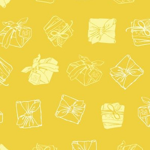 Yellow handmade soap packaging pattern